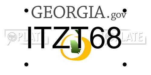 ITZT68 Georgia License Plate