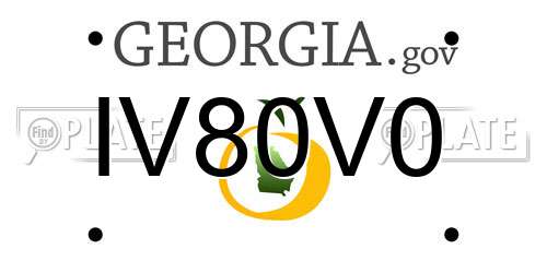IV80V0 Georgia License Plate