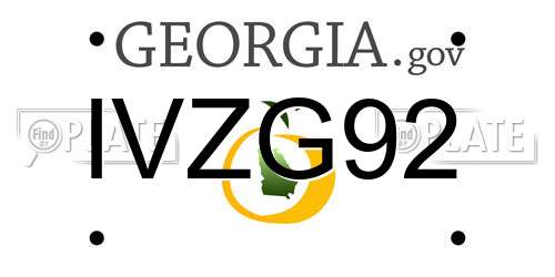 IVZG92 Georgia License Plate