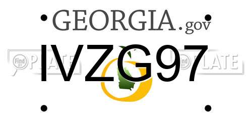 IVZG97 Georgia License Plate