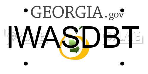 IWASDBT Georgia License Plate