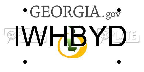 IWHBYD Georgia License Plate