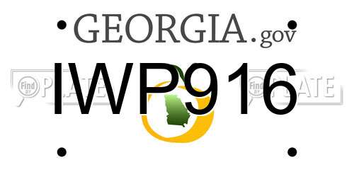 IWP916 Georgia License Plate