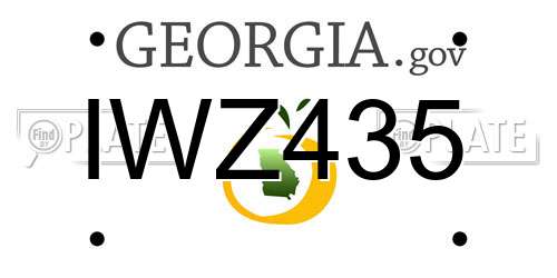 IWZ435 Georgia License Plate