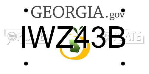 IWZ43B Georgia License Plate
