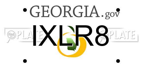 IXLR8 Georgia License Plate