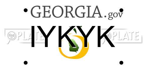 IYKYK Georgia License Plate