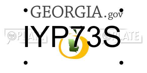 IYP73S Georgia License Plate