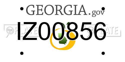 IZ00856 Georgia License Plate