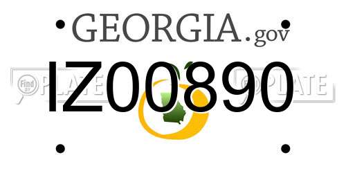 IZ00890 Georgia License Plate
