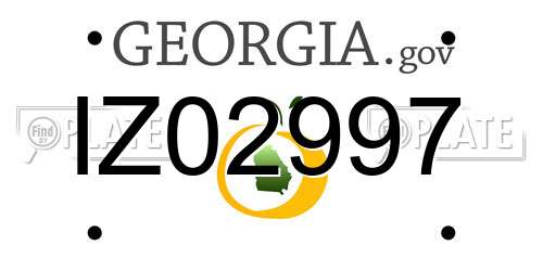 IZ02997 Georgia License Plate