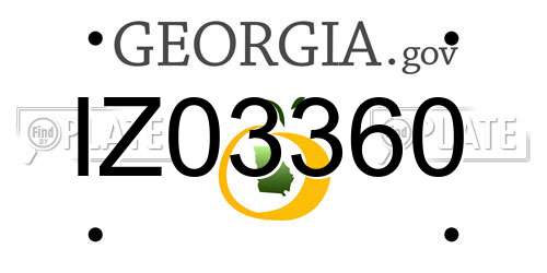 IZ03360 Georgia License Plate