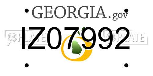 IZ07992 Georgia License Plate