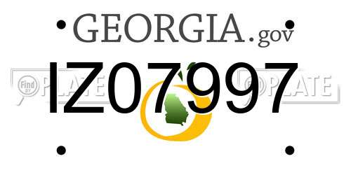 IZ07997 Georgia License Plate