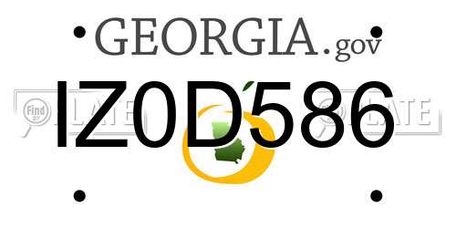 IZ0D586 Georgia License Plate