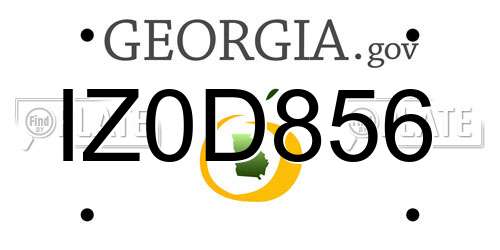 IZ0D856 Georgia License Plate