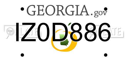 IZ0D886 Georgia License Plate