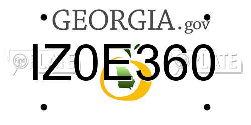 IZ0E360 Georgia License Plate