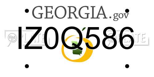 IZ0Q586 Georgia License Plate