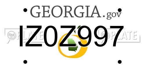 IZ0Z997 Georgia License Plate