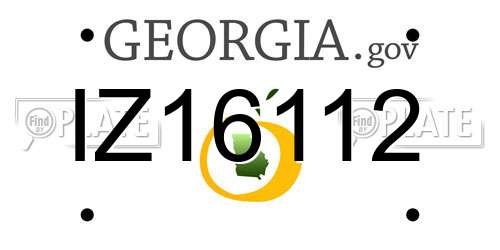 IZ16112 Georgia License Plate