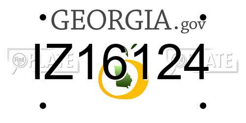 IZ16124 Georgia License Plate