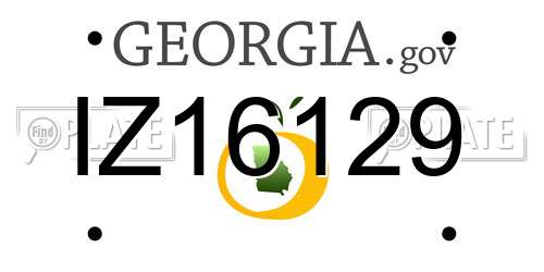 IZ16129 Georgia License Plate