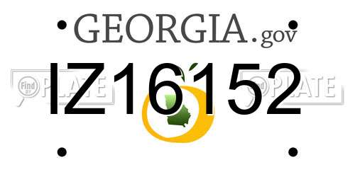 IZ16152 Georgia License Plate