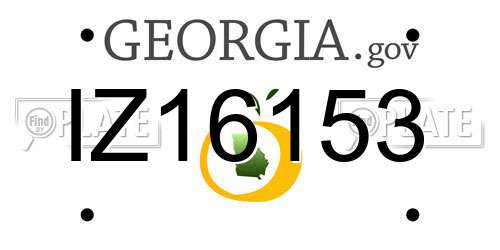 IZ16153 Georgia License Plate