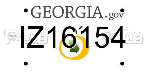 IZ16154 Georgia License Plate