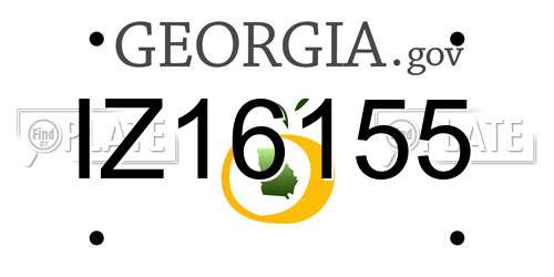 IZ16155 Georgia License Plate