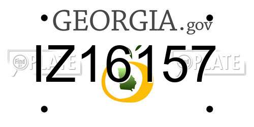 IZ16157 Georgia License Plate