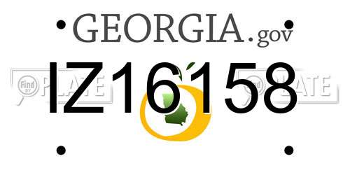 IZ16158 Georgia License Plate