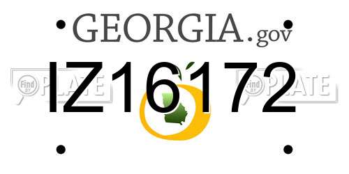 IZ16172 Georgia License Plate