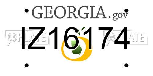 IZ16174 Georgia License Plate
