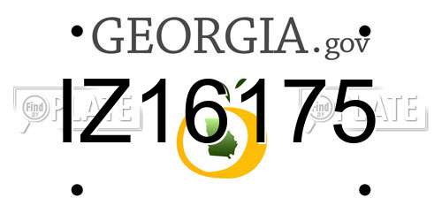 IZ16175 Georgia License Plate