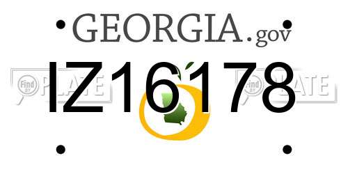 IZ16178 Georgia License Plate