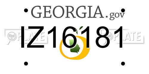 IZ16181 Georgia License Plate