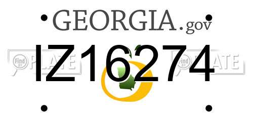 IZ16274 Georgia License Plate