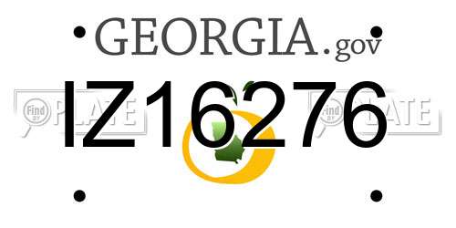 IZ16276 Georgia License Plate