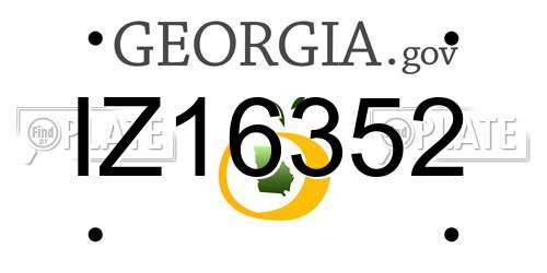 IZ16352 Georgia License Plate