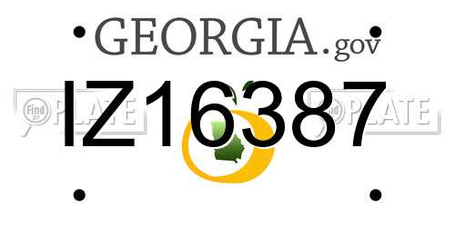 IZ16387 Georgia License Plate