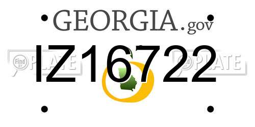 IZ16722 Georgia License Plate