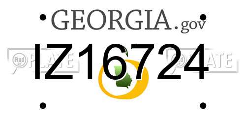 IZ16724 Georgia License Plate
