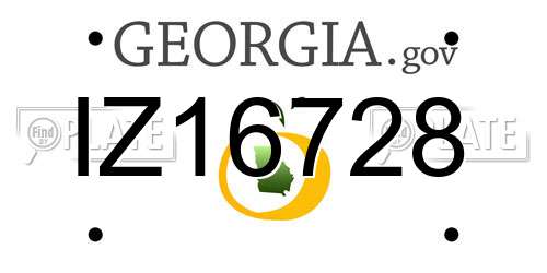 IZ16728 Georgia License Plate