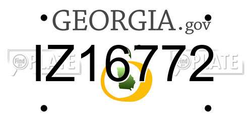 IZ16772 Georgia License Plate