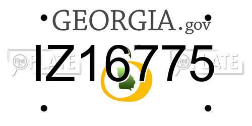 IZ16775 Georgia License Plate