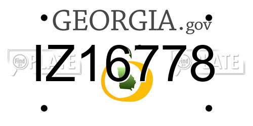 IZ16778 Georgia License Plate