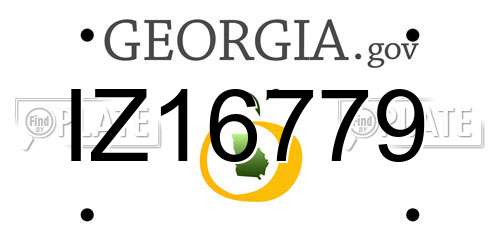 IZ16779 Georgia License Plate