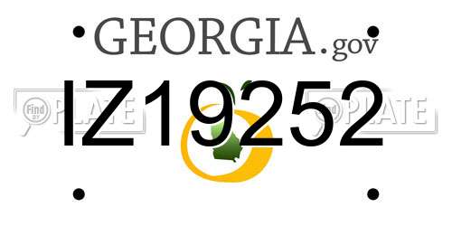 IZ19252 Georgia License Plate